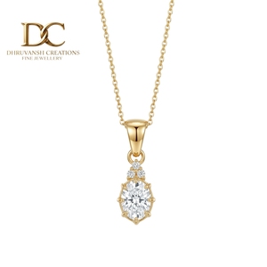 IGI Certified Fine Jewelry 14KT <b>Solid</b> Yellow <b>Gold</b> Lab Grown Diamond <b>Pendant</b> Necklace Classic Latest Collection for Women's - Product Image 1
