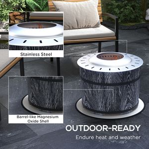 Portable 20\" Barrel Style Fire Pit Smokeless Wood Burning Fireplace Fireproof <b>Mat</b> Magnesium Oxide Low Smoke for <b>Camping</b> - Product Image 5
