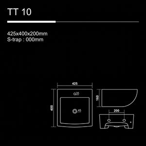 Lavabo Rectangular de Pared para Baño, Diseño Minimalista, Superficie Lisa, Blanco, 5 Años de Garantía, Logotipo Impreso con Láser - Product Image 2