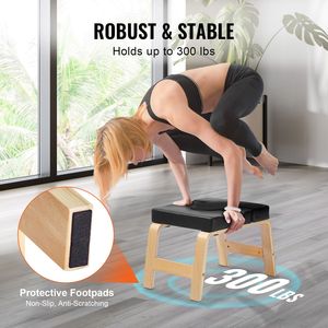 Sedia per Inversione Yoga con Telaio in Legno e Imbottitura in PU, Capacità 300 Libbre, Attrezzo per Allenamento e Supporto per Yoga - Product Image 3