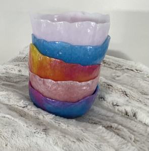 Handmade Polished Amber Swirl Resin Bowl Modern <b>Square</b> for Home <b>Kitchen</b> Restaurant Party & Luxury <b>Table</b> Decor - Product Image 2