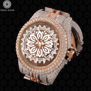 Charm_Jewels Luxury Women's <b>Diamond</b> <b>Watch</b> 38mm Round Analog Quartz Stainless Steel Band Folding Clasp - Product Image 3