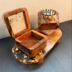Nouveau design époxy arabe Oud Box évaporateur bois résine ensembles d'encensoirs combinés brûleur d'encens charbon de bois porte-encens Bakhoor - Product Image 4