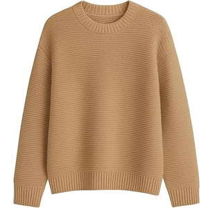 Suéter de Punto Texturizado para Mujer, Cuello Alto, Manga Larga, Estilo Casual y Relajado, Suave y Cálido, para Otoño e Invierno, Ropa al por Mayor - Product Image 1