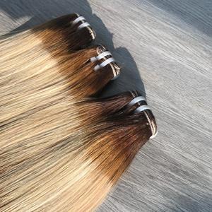 Máquina de color marrón Rubio Paquetes de trama doble Cabello humano Hueso recto | Cabello humano vietnamita súper doble dibujado - Product Image 6