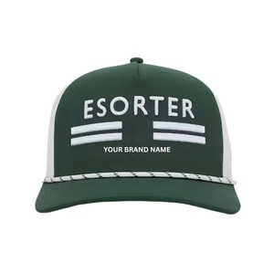 Casquette de golf imperméable 5 panneaux, bicolore, perforée, avec cordon personnalisé, logo brodé 3D, étiquette tissée à l'intérieur - Product Image 1