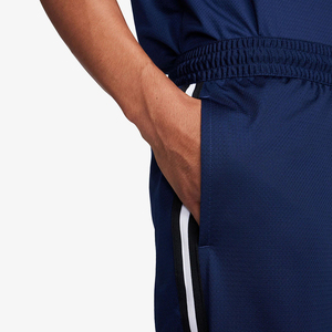 Ensemble de maillot de basket-ball bleu marine pour homme avec bordure blanche, short et débardeur de style sportif à séchage rapide - Product Image 4