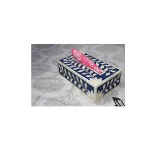 Boîte à mouchoirs moderne en résine avec incrustation d'os artisanale et finition en résine pour une esthétique intérieure raffinée - Product Image 2