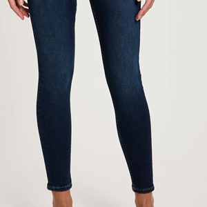 Jeans de Mujer, Lavados, de Algodón, Corte Ajustado, con Logotipo Personalizado, Cintura Alta, Elásticos, con Botones, Pantalones de Mezclilla Personalizados - Product Image 3