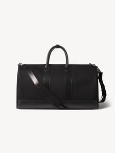 Leather Weekender Duffle Bag Zipper Closure <b>Soft</b> Handle Unisex Travel 36–55L Durable Large Capacity Black - Product Image 3