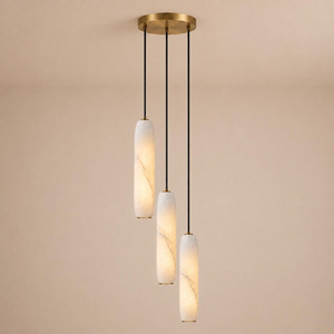 Alabaster Waterfall Chandelier Multi Pendant Brass Natural Stone Luxury Foyer Ceiling <b>Light</b> Modern Decorative Home Lighting - Product Image 5
