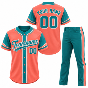 Ensemble de maillots de baseball de haute qualité à manches courtes, impression par sublimation, polyester respirant, uniforme pour adultes, nom de l'équipe imprimé - Product Image 5