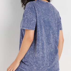 T-shirts pour femmes de qualité supérieure, gris, effet délavé, manches courtes, col rond, séchage rapide, confortables, vêtements décontractés pour femmes - Product Image 3