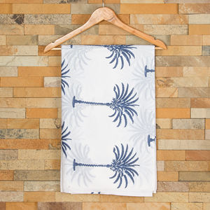 <b>Large</b> Lightweight Hand Block Printed Cotton Sarong Blue White Boho Summer Wrap Indian Pareo Shawl Beach Regional Clothing - Product Image 3