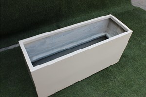Wholesale White Fiberglass Hand Carved Classic Lightweight Durable Indoor/Outdoor Floor Rectangular <b>Planter</b> Unique Design - Product Image 3