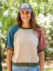 Women's Color Block Raglan <b>Sleeve</b> T-<b>Shirt</b> Crew Neck Short <b>Sleeve</b> Casual Top - Product Image 3
