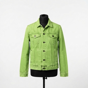 Veste en jean pour homme à col montant, logo frontal, 100 % coton, hiver, durable, respirante, coupe-vent, très vendue - Product Image 4