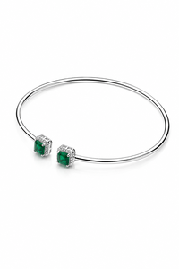 กำไลข้อมือมรกตและเพชร เงินแท้ 92.5 รุ่น KLSB-20803 - Product Image 4