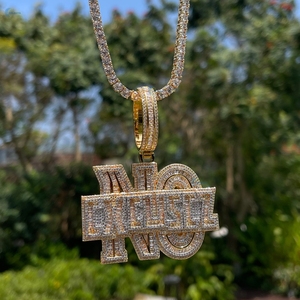 Pendentif personnalisé en diamant de laboratoire sans excuses, pendentif lettre hip-hop glacé, fournisseur en gros - Product Image 3