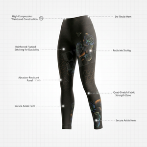 Trendy Stylish Customized Floral Print Weightlifting Deadlifting Leggings Custom <b>Tight</b> Fitted Pattern Gym Workout Training Pants - Product Image 2