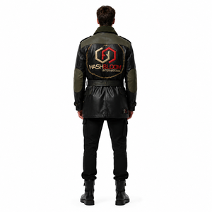 Custom <b>Men's</b> 1.0mm Waxed Cowhide <b>Leather</b> Eco-Friendly Autumn/Winter Maximalist Field <b>Jacket</b>-Two-Tone Heritage Biker Coat OEM - Product Image 2
