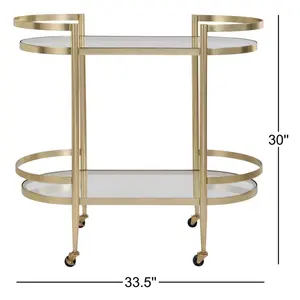 Carrito de Metal Industrial Hecho a Mano con Múltiples Estantes, Carrito Rodante Dorado Premium para Bebidas, Plateado, Seguro, de Zahid Expotrs - Product Image 2