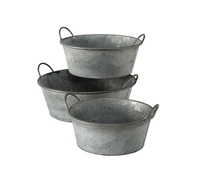 Ensemble de pots en métal galvanisé au design unique avec poignées pour jardin, fleurs, plantes vertes, décoration intérieure et extérieure