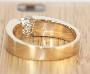 Anillo de Compromiso ZAWO HOUSE Clásico en Plata 925 Chapado en Oro Rosa con Moissanita, Corte Brillante, Engaste de Garras, Joyería de Lujo Unisex - Product Image 5