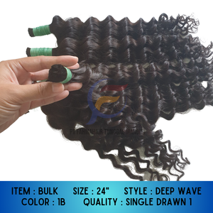 Extensiones de cabello Remy indonesio Natural 100%, la mejor calidad, cutícula de onda profunda alineada, Color negro, sin enredos - Product Image 5