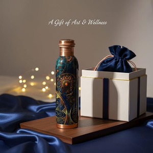 Premium Printed Copper Water Bottle Handmade Metal Drinking Bottle for Home Office and Travel - Product Image 4