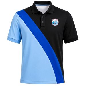 เสื้อเชิ้ตแขนสั้นคอปกสีดำกรมท่า  ผ้าฝ้ายแท้ 100%  แบบเรียบ  ตัดเย็บแบบคอนทราสต์สี  สามารถสั่งทำได้ - Product Image 1