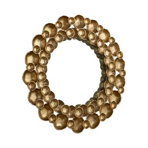 Espejo de Pared Redondo de Metal de Diseño Moderno con Medallones Dorados Superpuestos, Acabado de Latón Antiguo, Decoración para el Hogar - Product Image 1