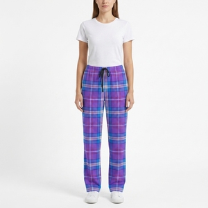 Pantalones de dormir de lana a cuadros para mujer, de cintura alta, holgados, con cordón ajustable, cómodos, para invierno, con bolsillos - Talla XL - Product Image 2