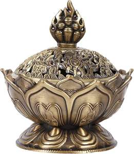 ที่วางธูปทองเหลืองพร้อมฐานตกแต่งสำหรับพิธีกรรมและการทำสมาธิ - Product Image 3