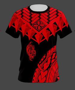 T-shirt tricoté motif tatouage polynésien, imprimé tribal, design Tapa Maori Samoan, respirant, écologique, style insulaire printemps-été - Product Image 4