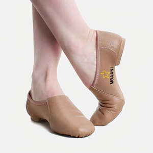 MBAANI Chaussures de danse jazz pour femmes, ballerines souples vert menthe en cuir véritable, chaussures d'entraînement - Product Image 5