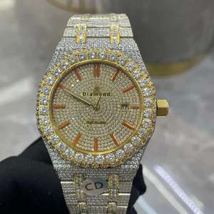 Reloj de Lujo con Diamantes Moissanite Estilo Hip Hop para Hombre, Alta Demanda, VVS, con Correa de Acero Inoxidable, Disponible para Venta de Exportación - Product Image 2