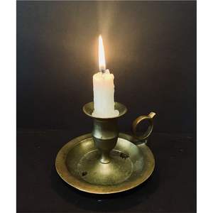 Support de bougie décoratif en alliage de zinc plaqué laiton de luxe, vente en gros, support métallique portable pour bougie conique avec plateau anti-goutte - Product Image 6