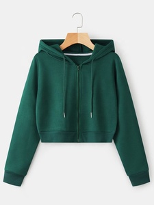 Venta al por mayor de invierno bordado Casual algodón polar Sudadera con capucha Unisex cremallera Oversize personalizado de alta calidad de las mujeres - Product Image 5