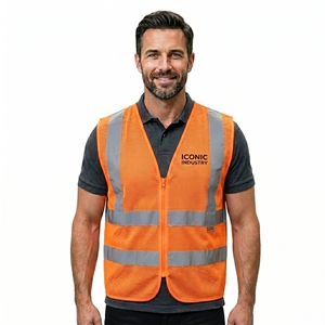 High Quality Men's Hi Vis Winter Workwear Safety Vest ANSI Class 2 <b>LED</b> Flash <b>Waterproof</b> Polyester Mesh Quick Dry Breathable - Product Image 1