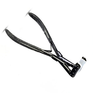 Pinza de acero inoxidable para extensiones de cabello con cinta adhesiva negra, herramienta profesional antideslizante para sellar la cinta, herramienta duradera para la instalación de extensiones de cabello - Product Image 4