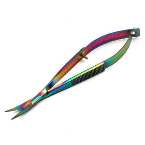 Tijeras Rusas Extra Afiladas para Cutículas con Mecanismo de Resorte, Tijeras de Manicura para Pestañas, Diseño Recto y Curvo - Product Image 1