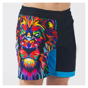 Shorts MMA personnalisés 2026 : Design par sublimation motif lion coloré, séchage rapide, pour entraînement et combat BJJ - Marque privée OEM - Product Image 6