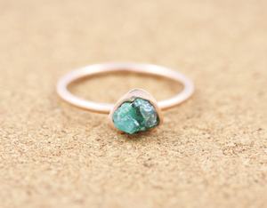 Handmade Raw Emerald <b>Ring</b> Prong Set Sterling Silver Jewelry Unique May Birthstone <b>Ring</b> for Women Elegant Emerald <b>Statement</b> <b>Ring</b> - Product Image 1