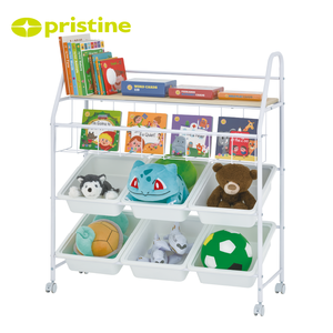 Organisateur de bureau multifonctionnel moderne à 1 niveau en métal avec étagère en fil de fer MDF, finition brillante, montage facile - Product Image 3