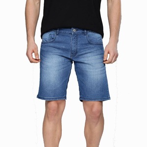Shorts en jean délavé pour homme, taille mi-haute, décontracté, été, coton respirant avec poches - Product Image 1