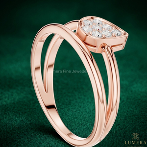 Premium Lab Grown Round Cut Diamond IGI Certified <b>Open</b> Band <b>Ring</b> for Women 9KT 10KT 14KT 18KT Rose Gold Luxury Jewelry - Product Image 3