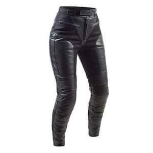 Pantalon en cuir de moto de haute qualité avec doublure intérieure, coupe confortable et design intemporel pour une utilisation décontractée et en moto. - Product Image 1