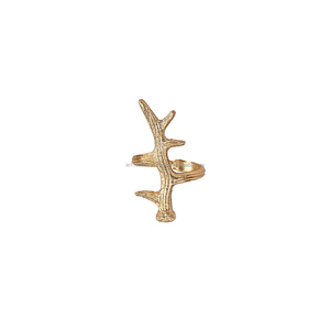 Vente chaude doré en forme de corne rond de serviette en métal cercle boucle de serviette décoration de table rond de serviette en gros quantité en vrac pas cher - Product Image 1