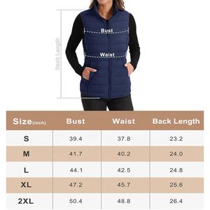 Gilet matelassé compressible pour femmes Service OEM Vente en gros de coupe-vent en coton de style simple léger et résistant à l'eau - Product Image 6